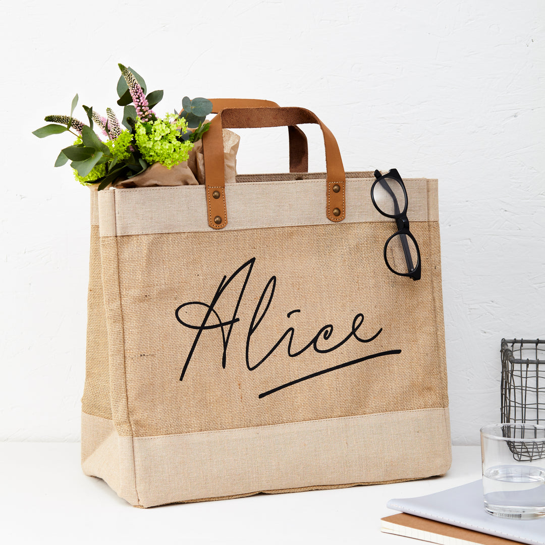 'Alice' Market Tote - Natural Jute