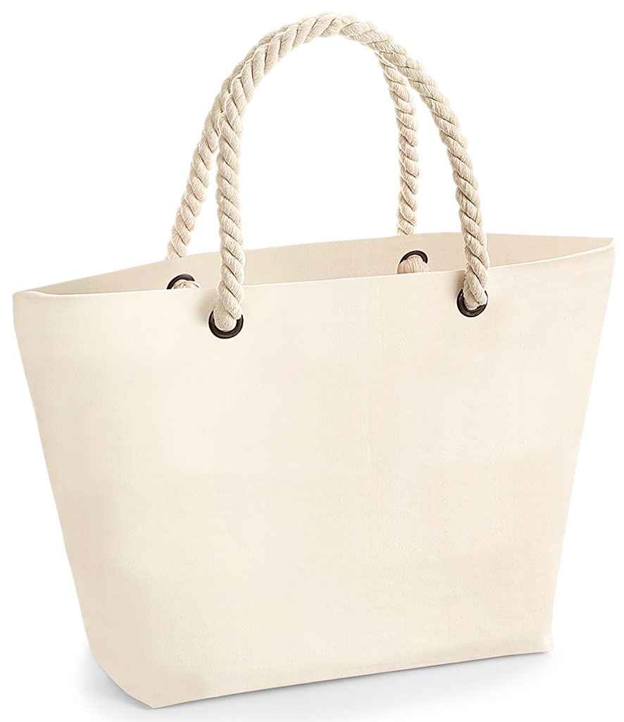 Natural beach bag with rope handles plain Tillyanna