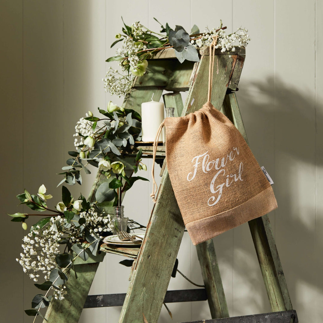 Flower Girl Hessian Sack