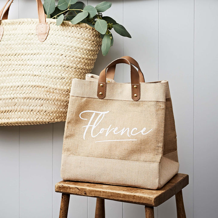 Personalised Name Studio Tote - Natural Jute