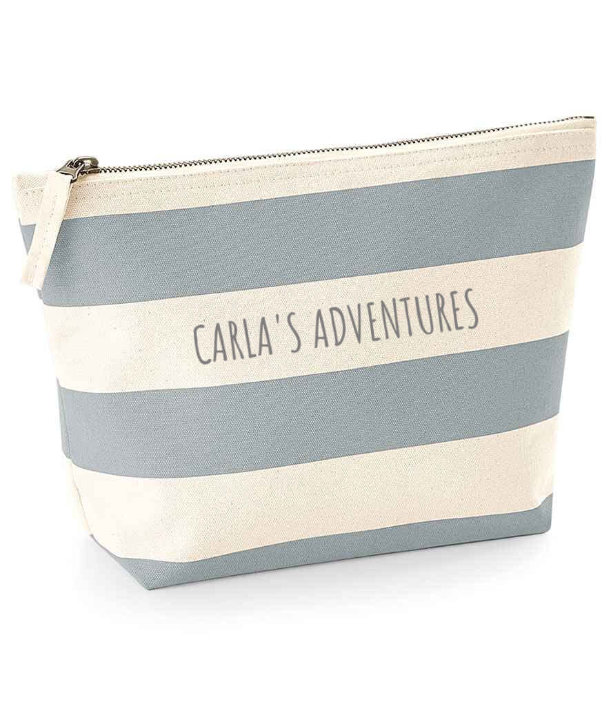 Personalised Grey Stripe Pouch