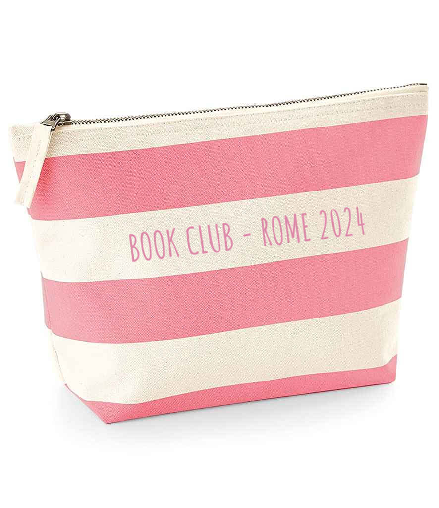 Personalised Pink Stripe Pouch