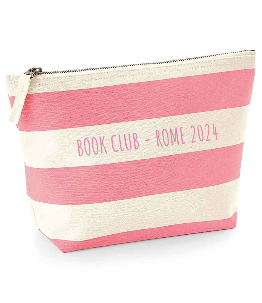 Personalised stripey pouch - pink