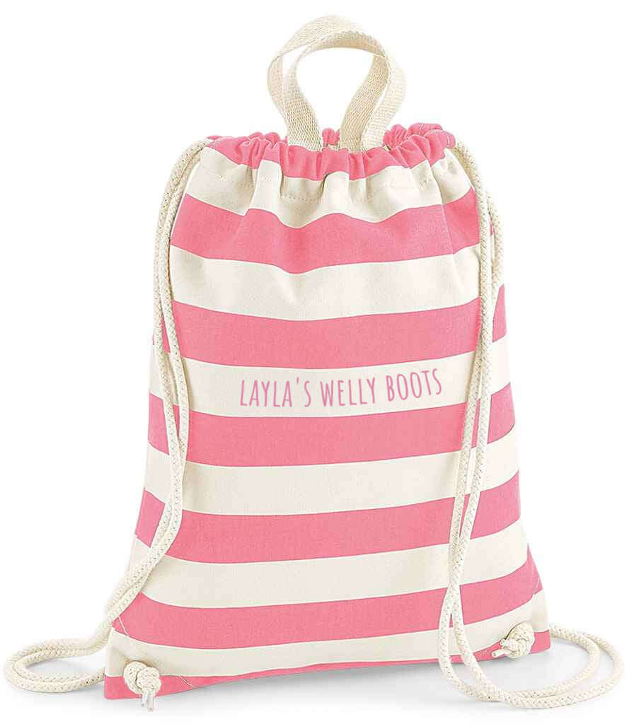 Pink Stripe Gym Bag