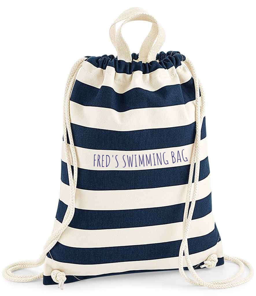 Navy Stripe Gym Bag
