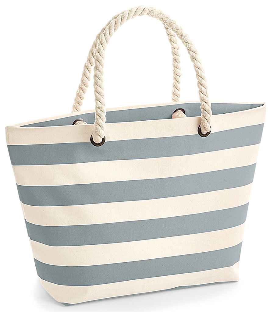 Striped beach bag with rope handle sale