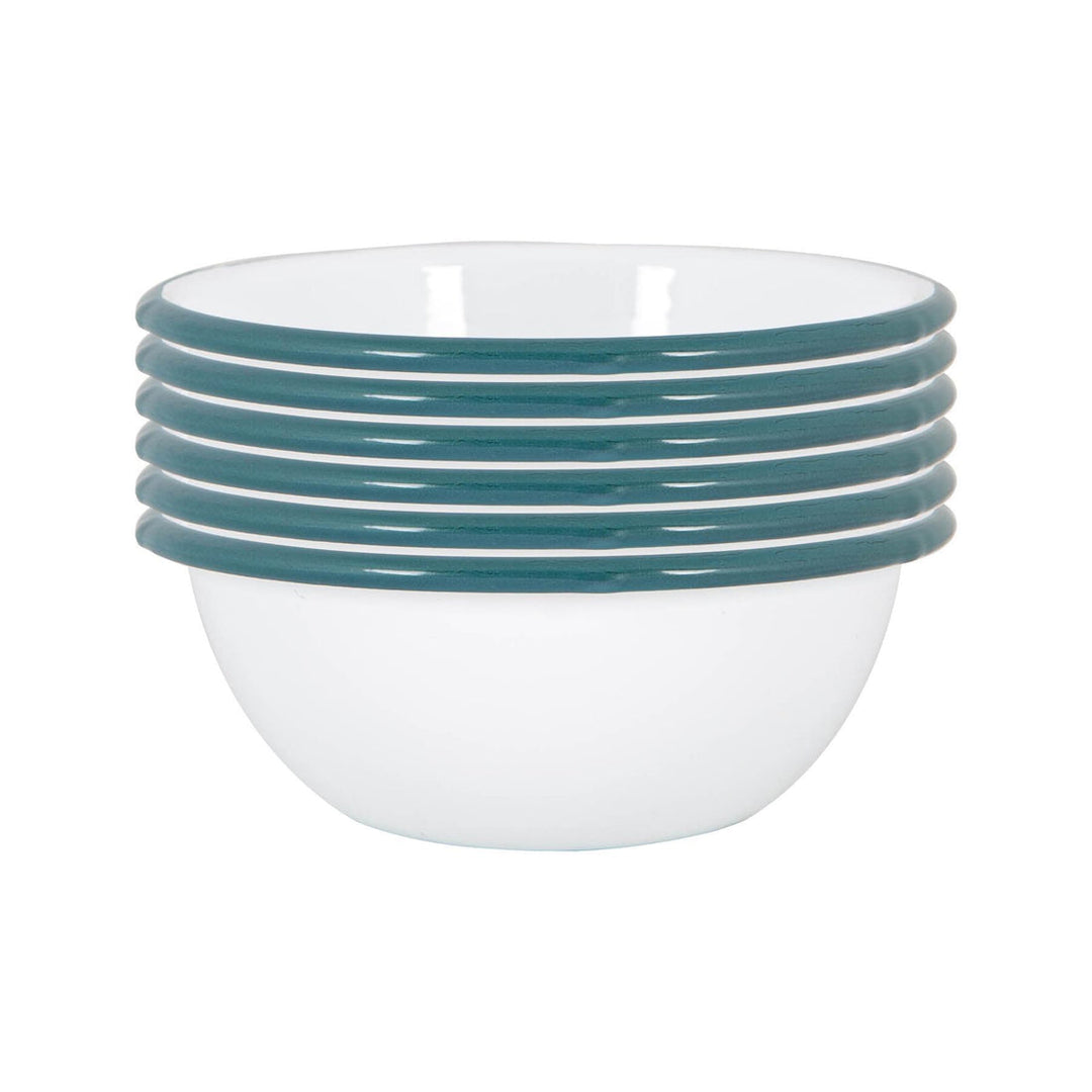 Set of 6 enamel bowls - green