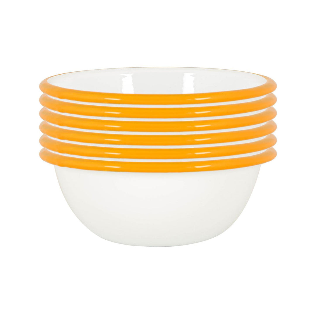 Set of 6 enamel bowls - yellow