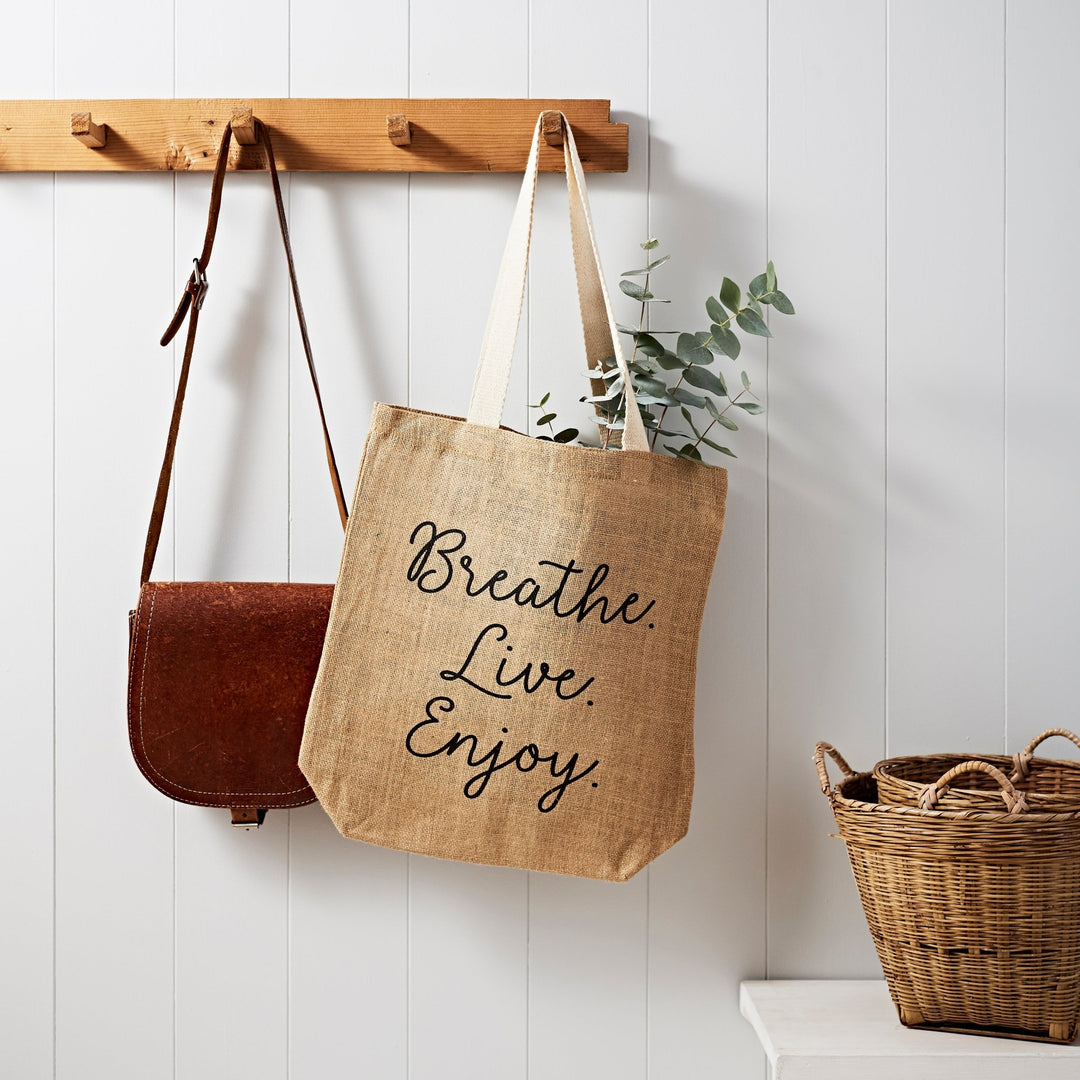 Breath Live Enjoy Jute Eco Bag - Tillyanna