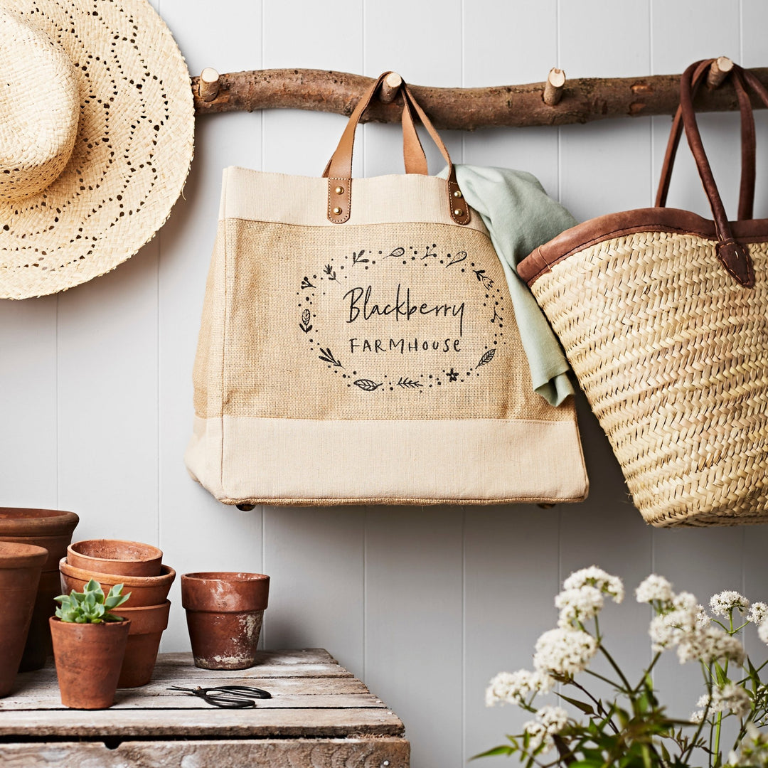 Country Farmhouse Market Tote - Natural Jute