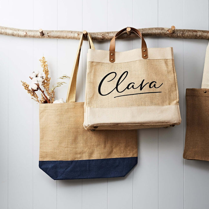 Personalised Name Market Tote - Natural Jute - Tillyanna