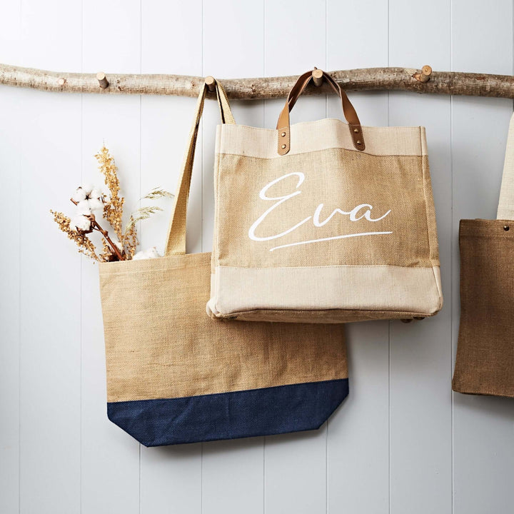 Personalised Name Market Tote - Natural Jute - Tillyanna