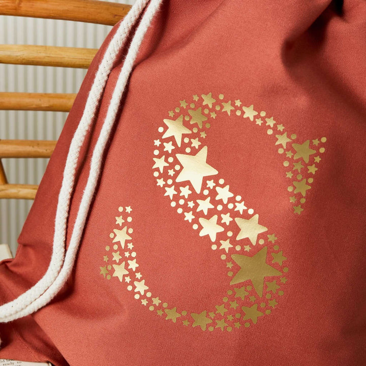 Star Letter Gym Bag - Brick Red - Tillyanna
