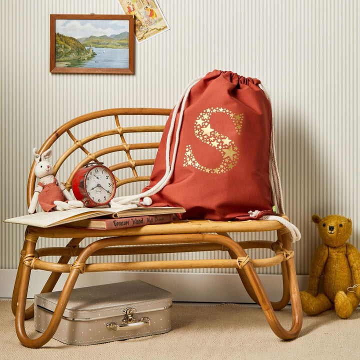 Star Letter Gym Bag - Brick Red - Tillyanna