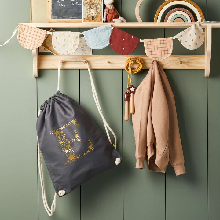 Star Letter Gym Bag - Slate Grey - Tillyanna