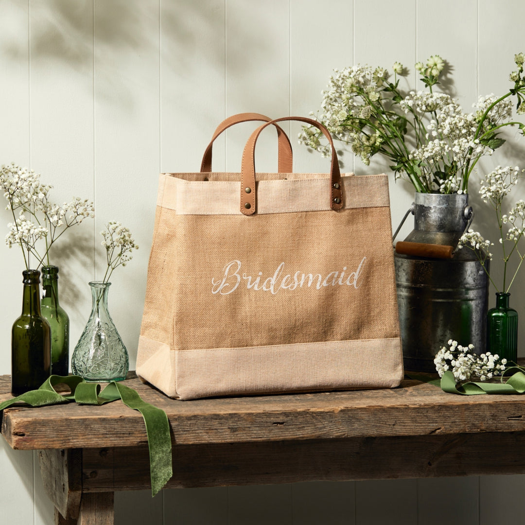 Bridesmaid Jute Market Tote Bag