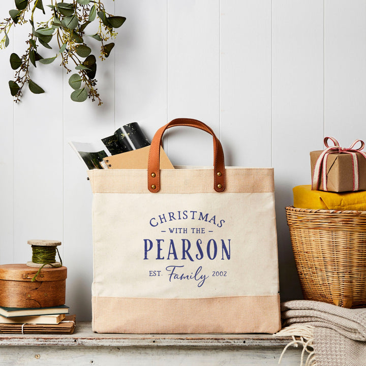 Canvas Market Tote - Family Christmas