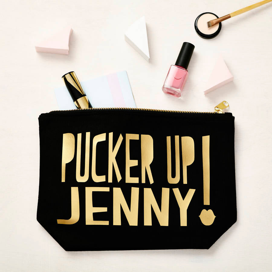 Personalised Pucker Up Make Up Case