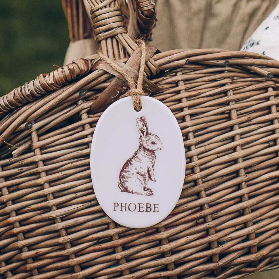 Easter Bunny Ceramic Tag
