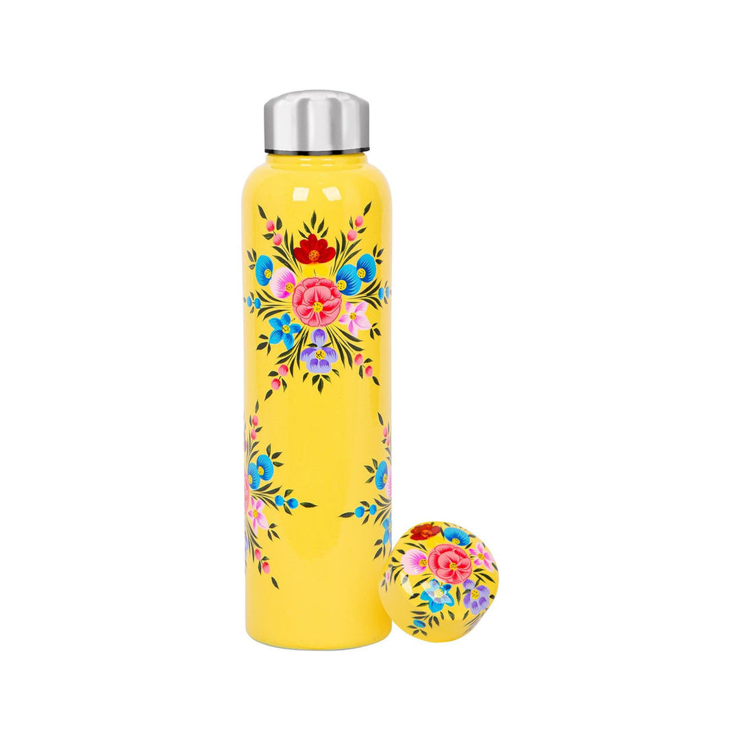Floral Drinks Bottle - Yellow