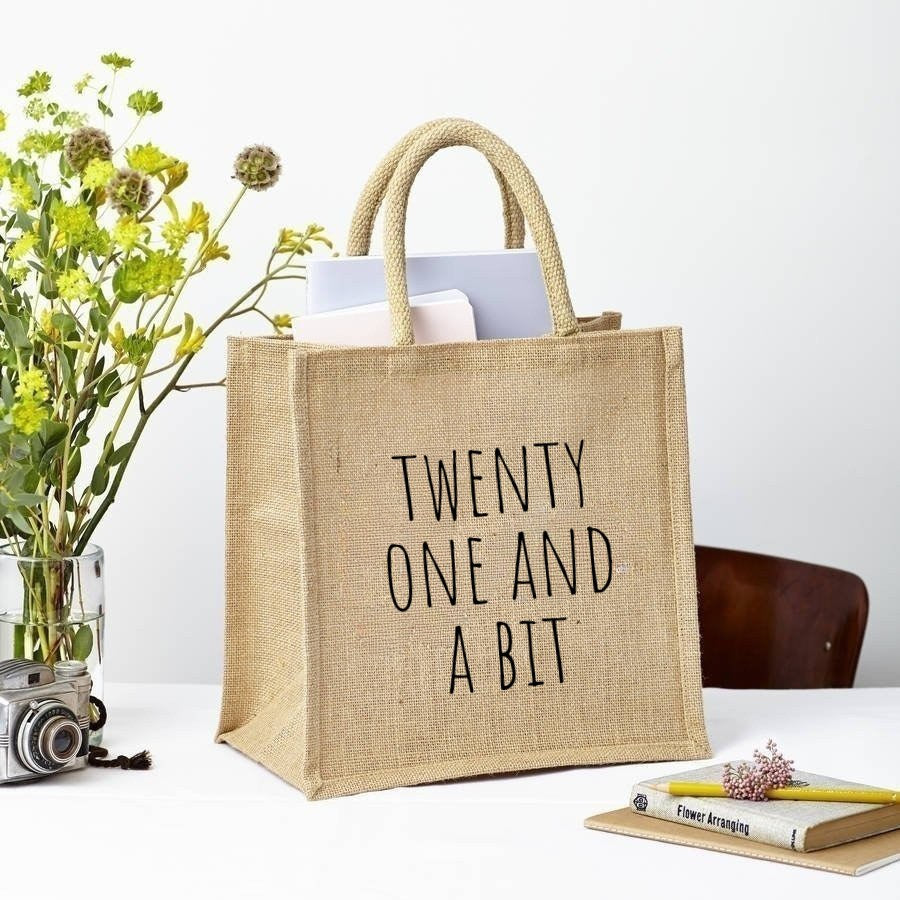 Square Jute Gift Bag - Twenty One And A Bit