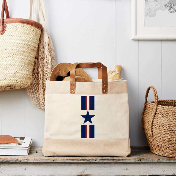 Star with Stripe Market Tote - Canvas