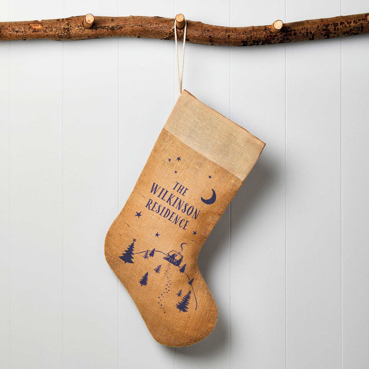 Personalised Jute Christmas Stocking - Residence