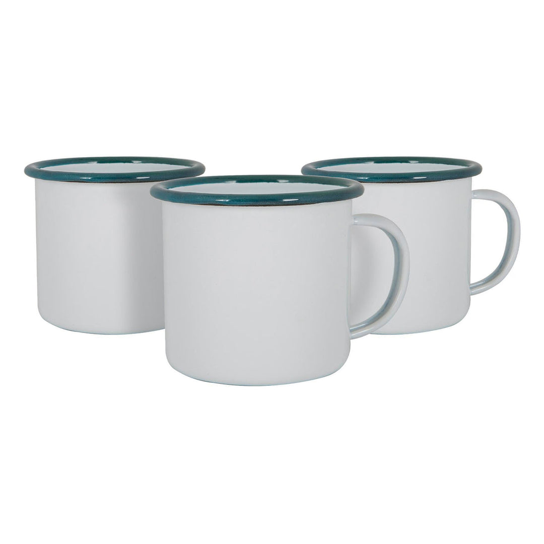 Set of 6 enamel mugs - green