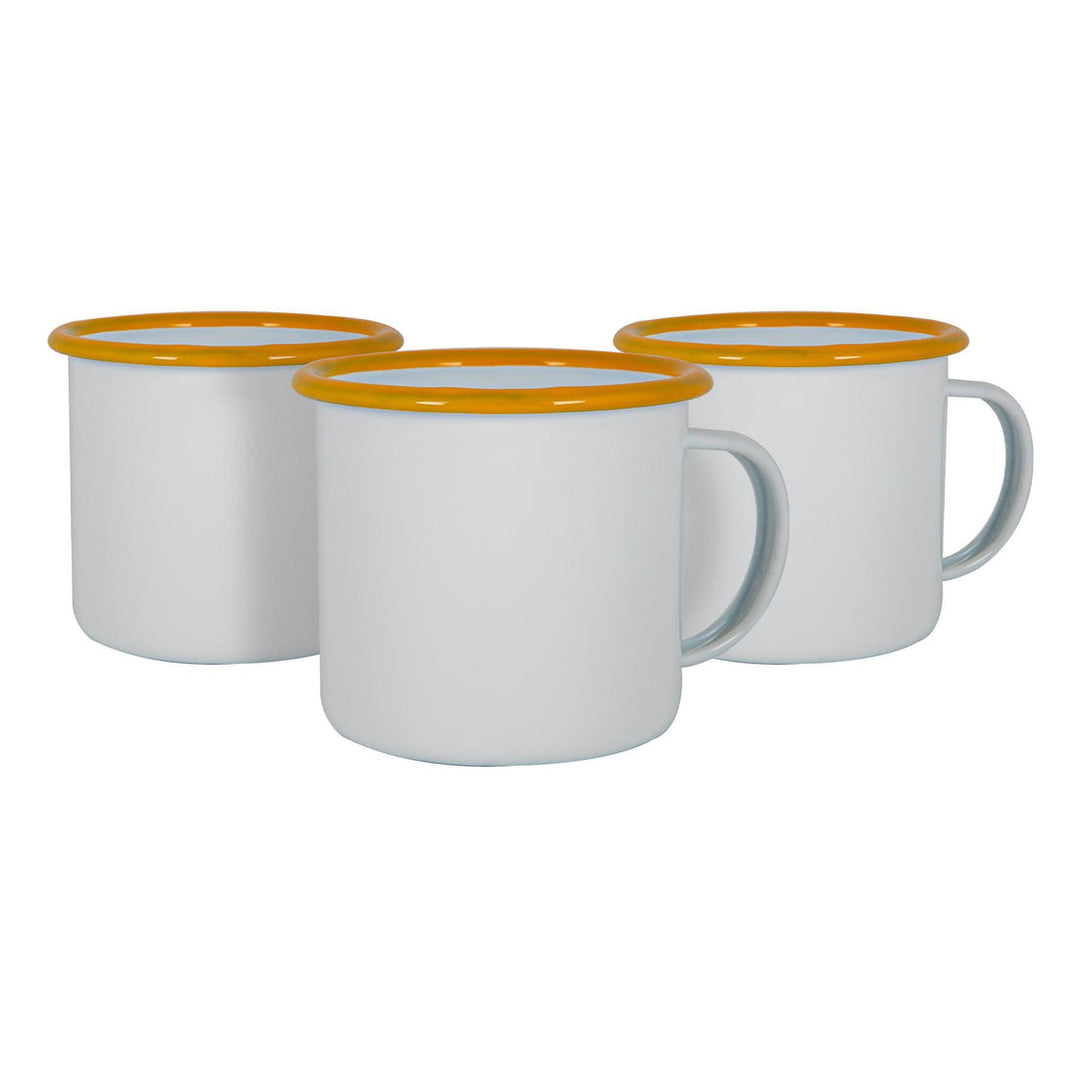 Set of 6 enamel mugs - yellow