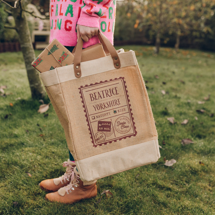 Personalised Christmas Stamp Tote