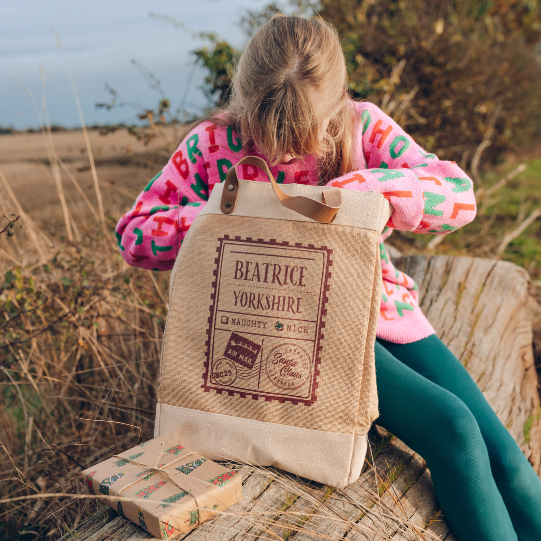 Personalised Christmas Stamp Tote