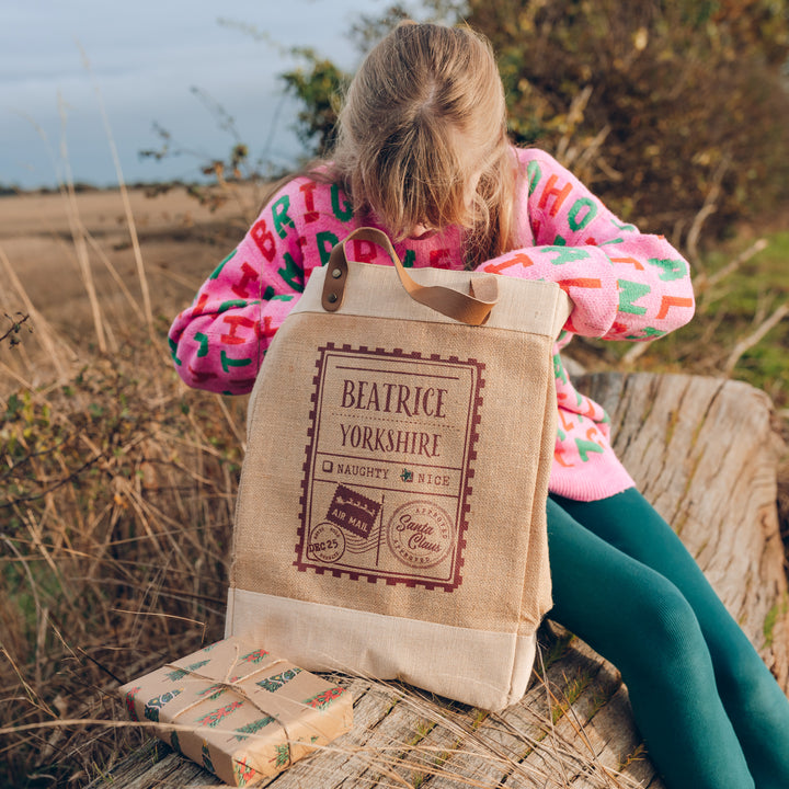 Personalised Christmas Stamp Tote