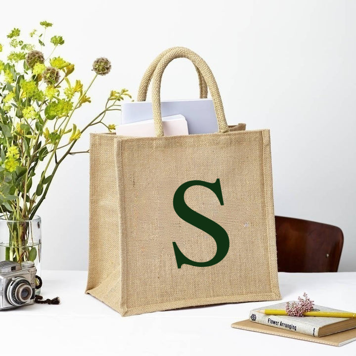 Letter Square Bag - Natural Jute