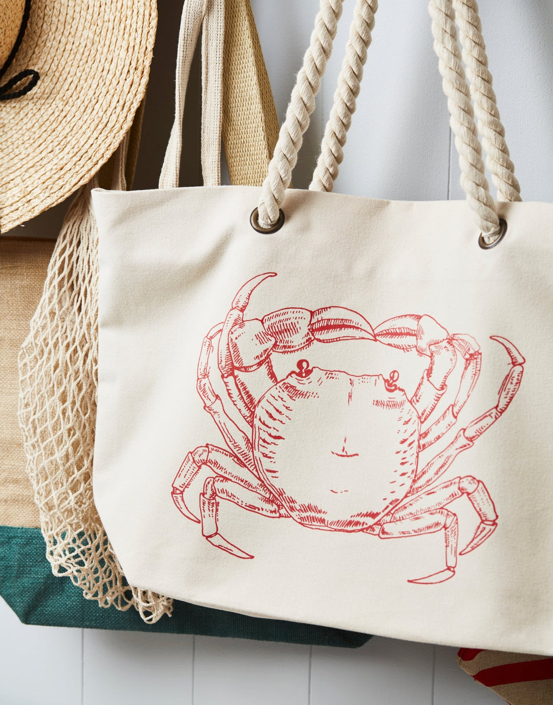 Crab Canvas Beach Bag - Tillyanna