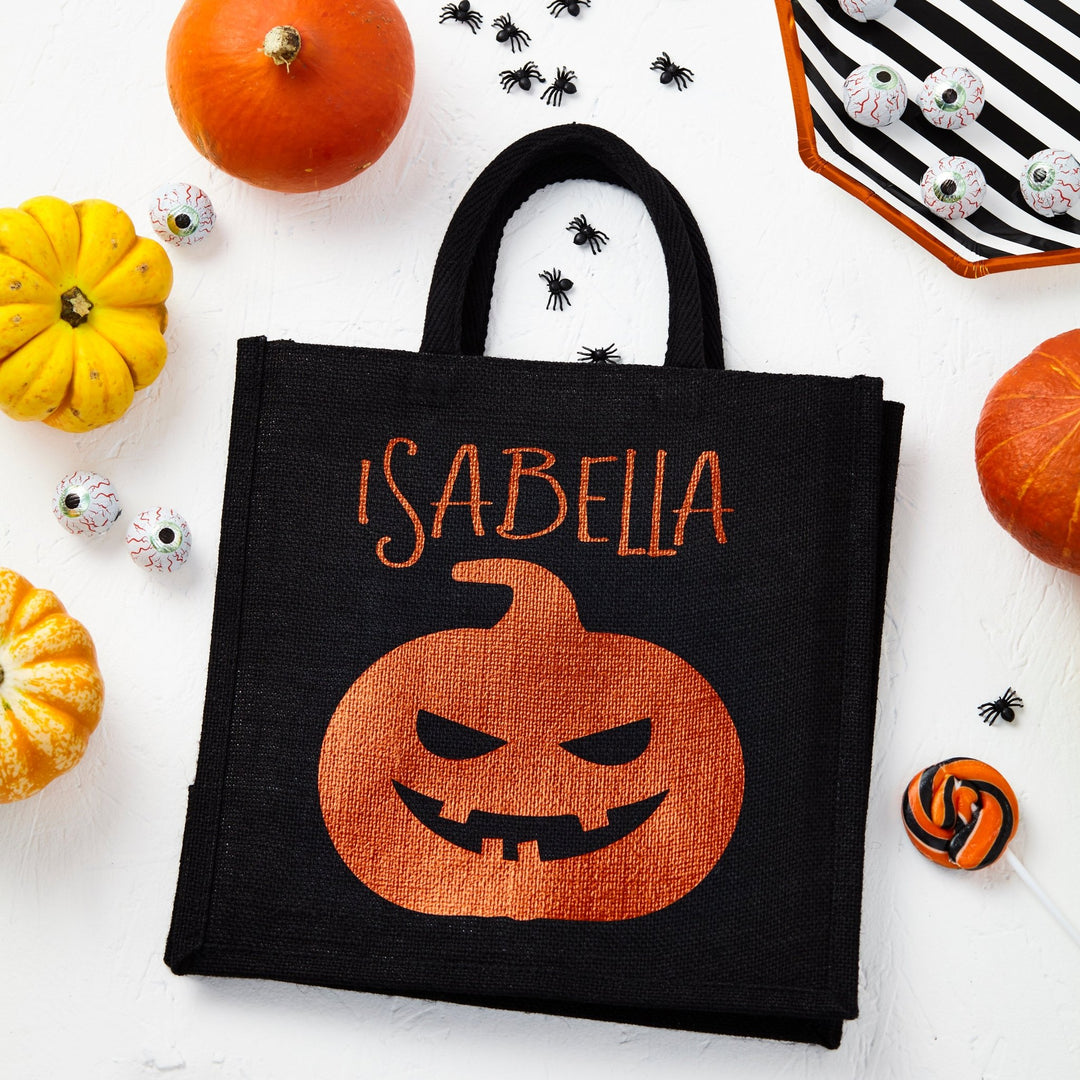 Personalised Halloween Jute Bag - Pumpkin - Tillyanna