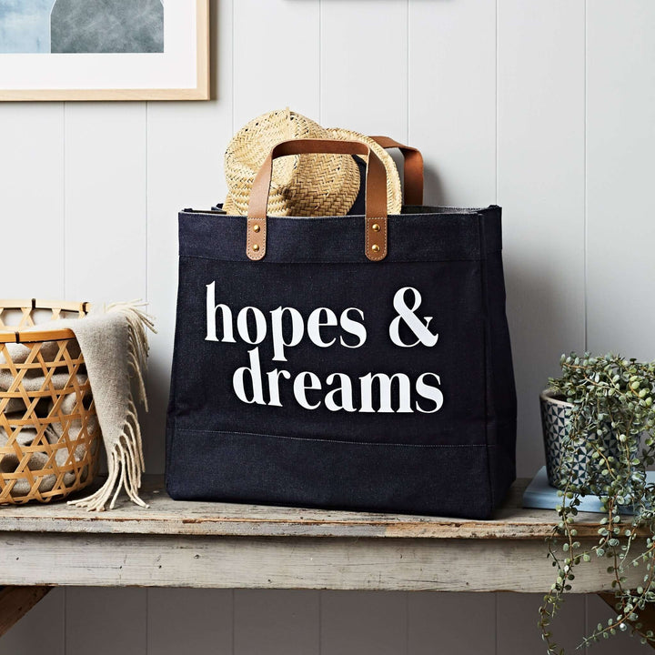 Slogan Market Tote - Denim - Tillyanna