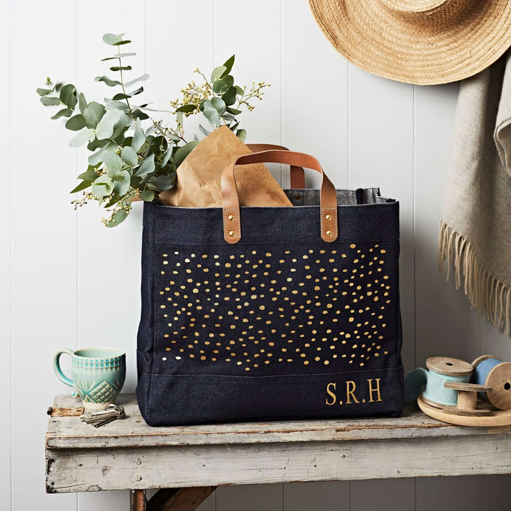 Spotty Market Tote - Denim - Tillyanna